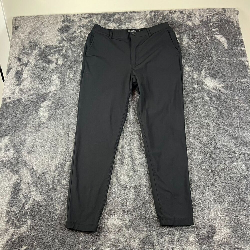 Cuts Clothing Men's L Joggers Black Chino Stretch Tapered Leg Performance